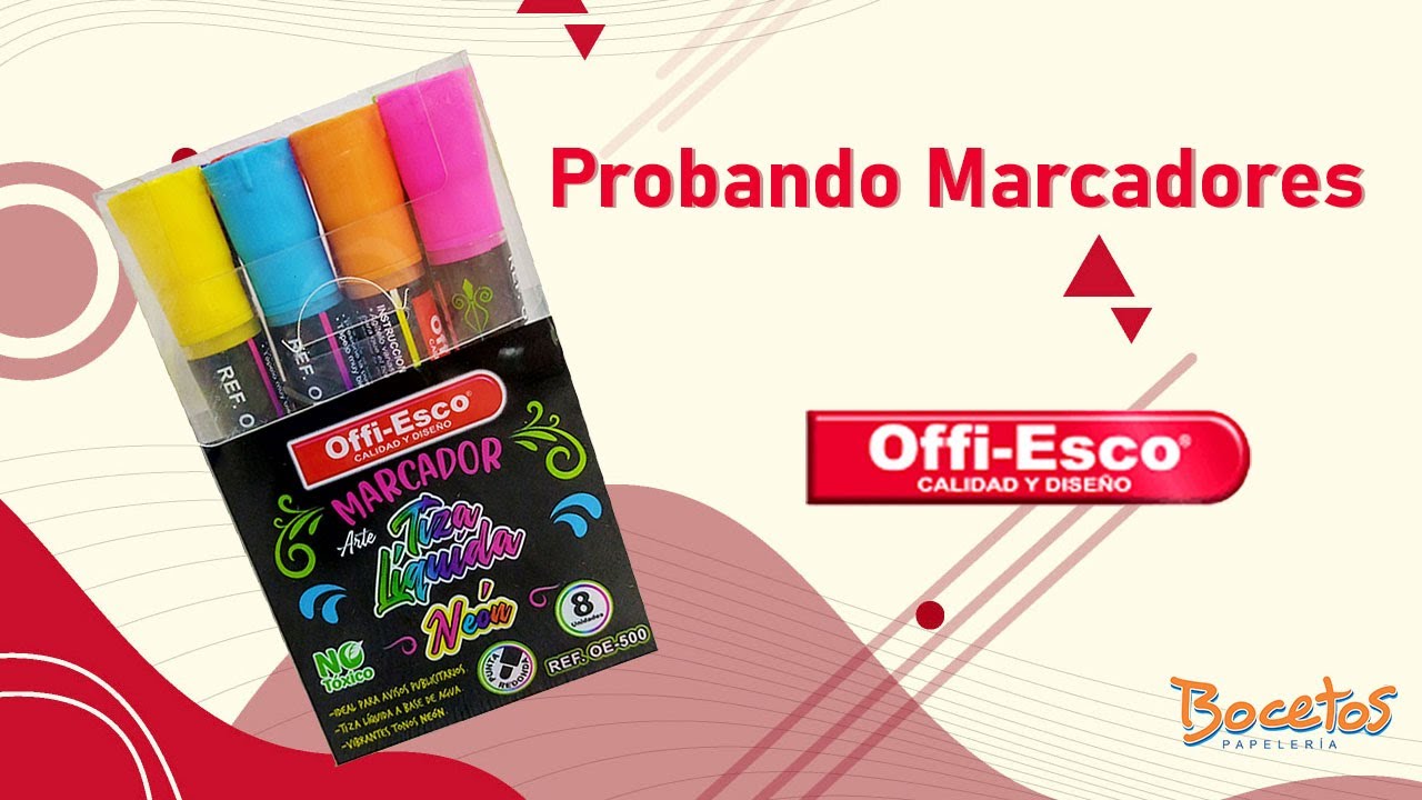 Probando materiales - Marcadores tiza pastel Offi Esco