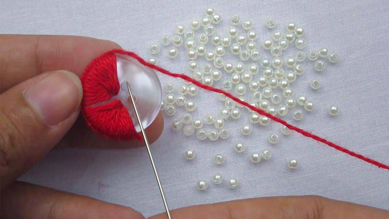 Hand Embroidery, Amazing Button Flower Tricks, Easy Flower Embroidery Tricks, Sewing Hack