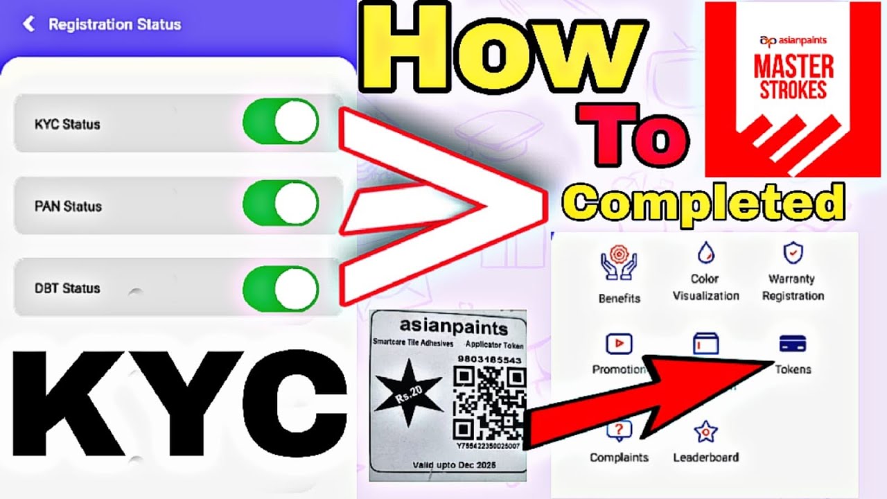How to complete KYC status in masterstrokes application | Asian paint ka token Scene  Kaise kare