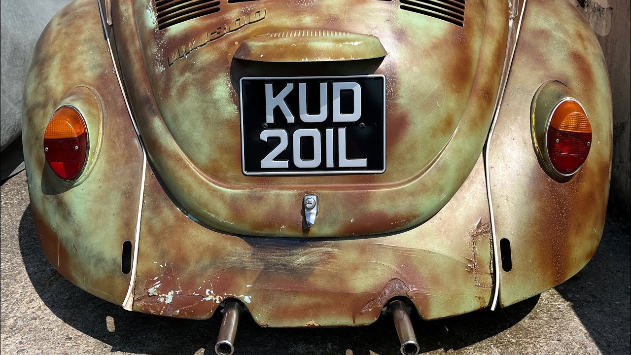 vw beetle exhaust without and with tail pipes aka Pea shooters big difference in sound !!