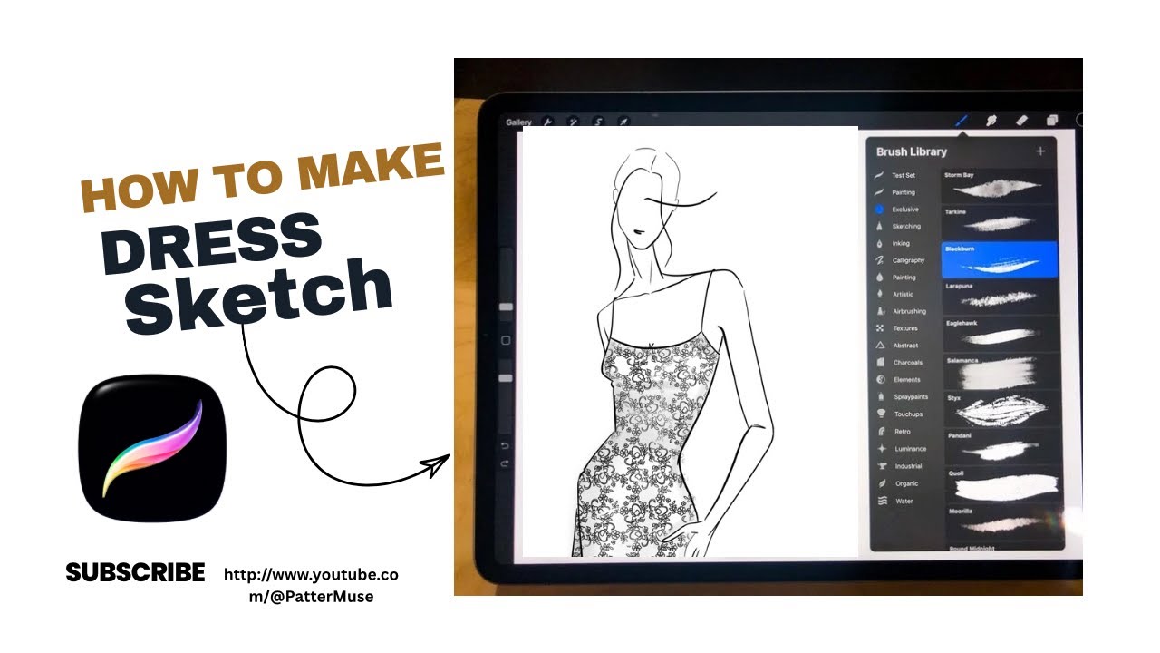 How to make Fashion Illustration | Dress Sketch Step by Step #procreate #fashionillustration 