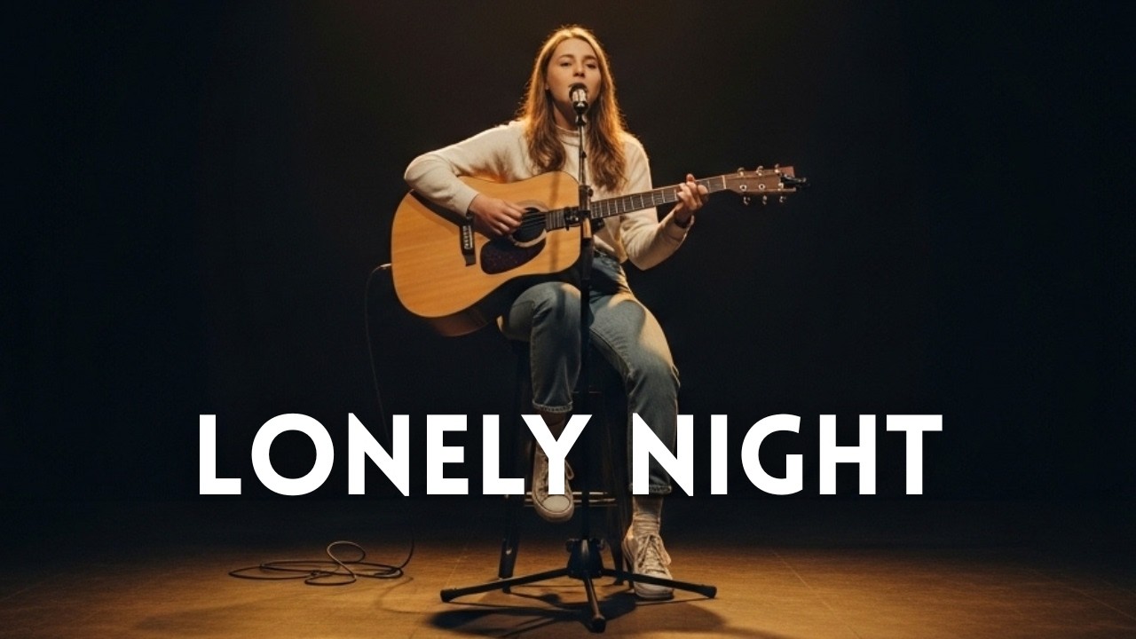 Lonely Night Acoustic Rock Ballad | Gentle Female Voice & Guitar