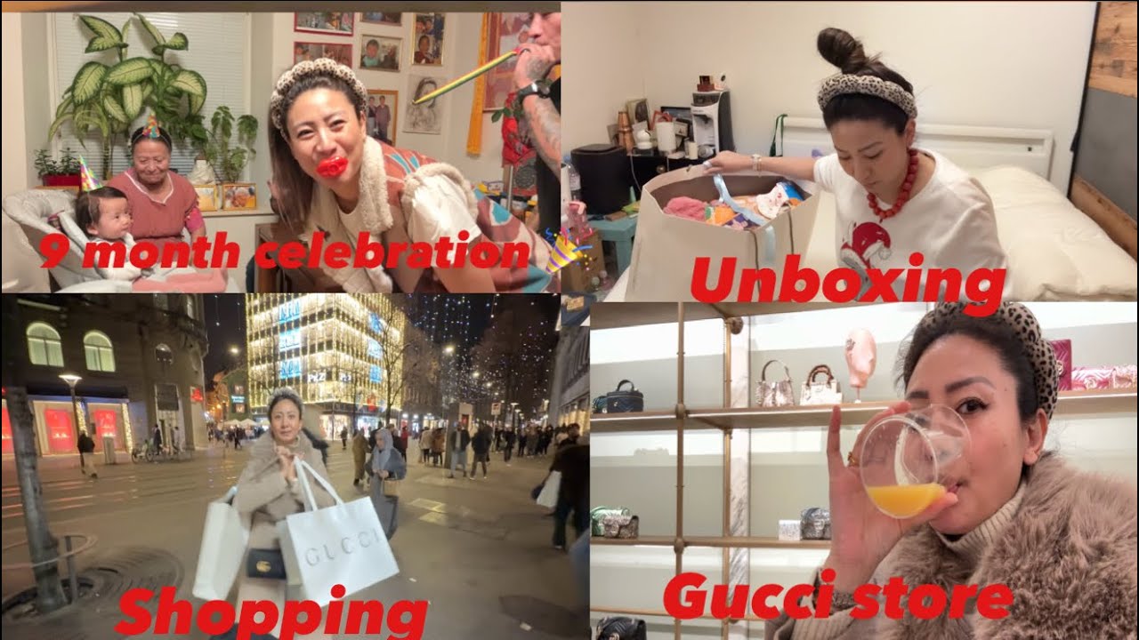 Shopping|| 9 month celebrations|| unboxing|| eating outside with family|| happy time 