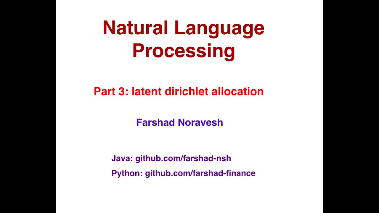 Part 3: latent Dirichlet allocation