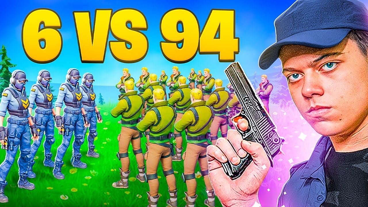 6 POLICIAIS VS 94 LADR&Otilde;ES NO FORTNITE! - HERO BASE