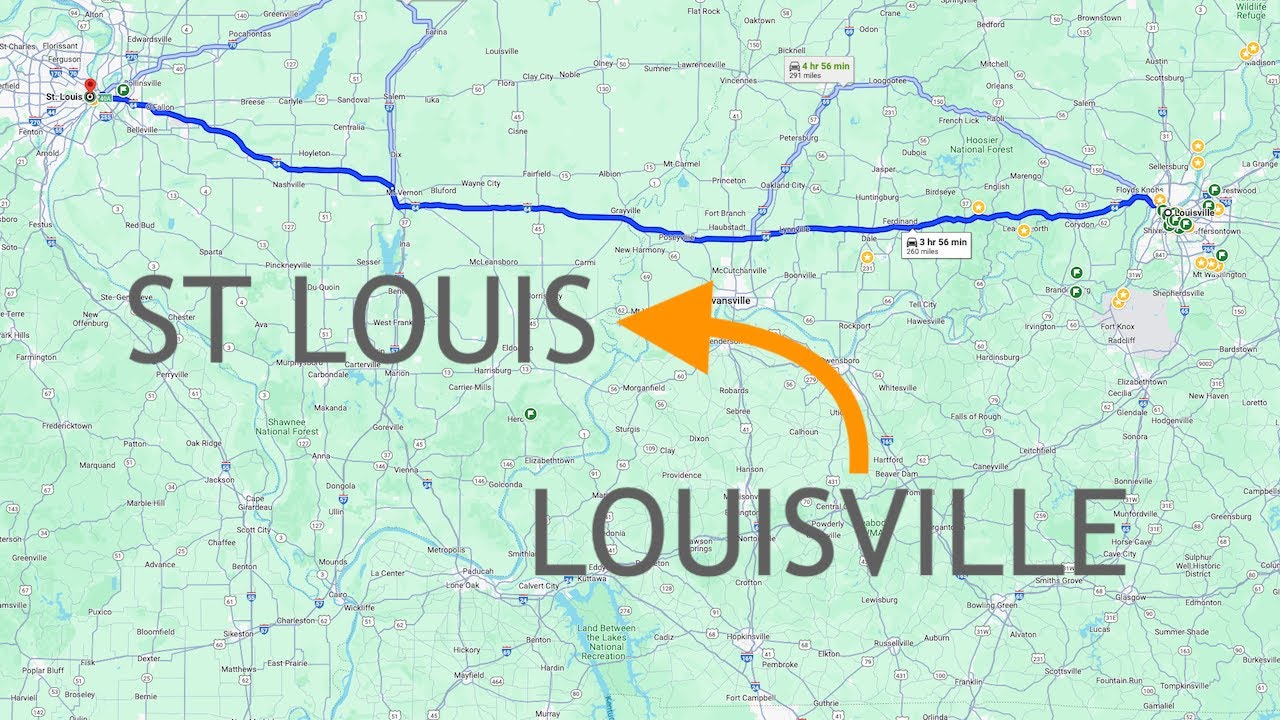 Louisville Kentucky to St Louis Missouri Driving Road Trip - 4K