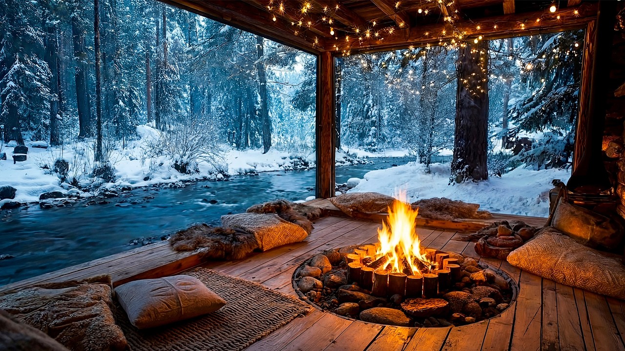 Riverfront Winter Cabin - Cozy Fire Pit, Peaceful Porch, and Calming Nature Sounds for Relaxation