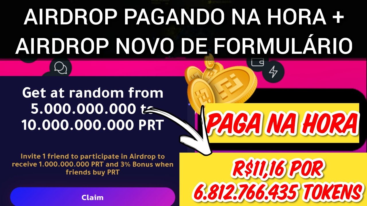 🚀 AIRDROP PAGANDO NA HORA 🔴 E NOVO AIRDROP DE Muito F&Aacute;CIL - 11,16 POR 6.812.766.435 Tokens