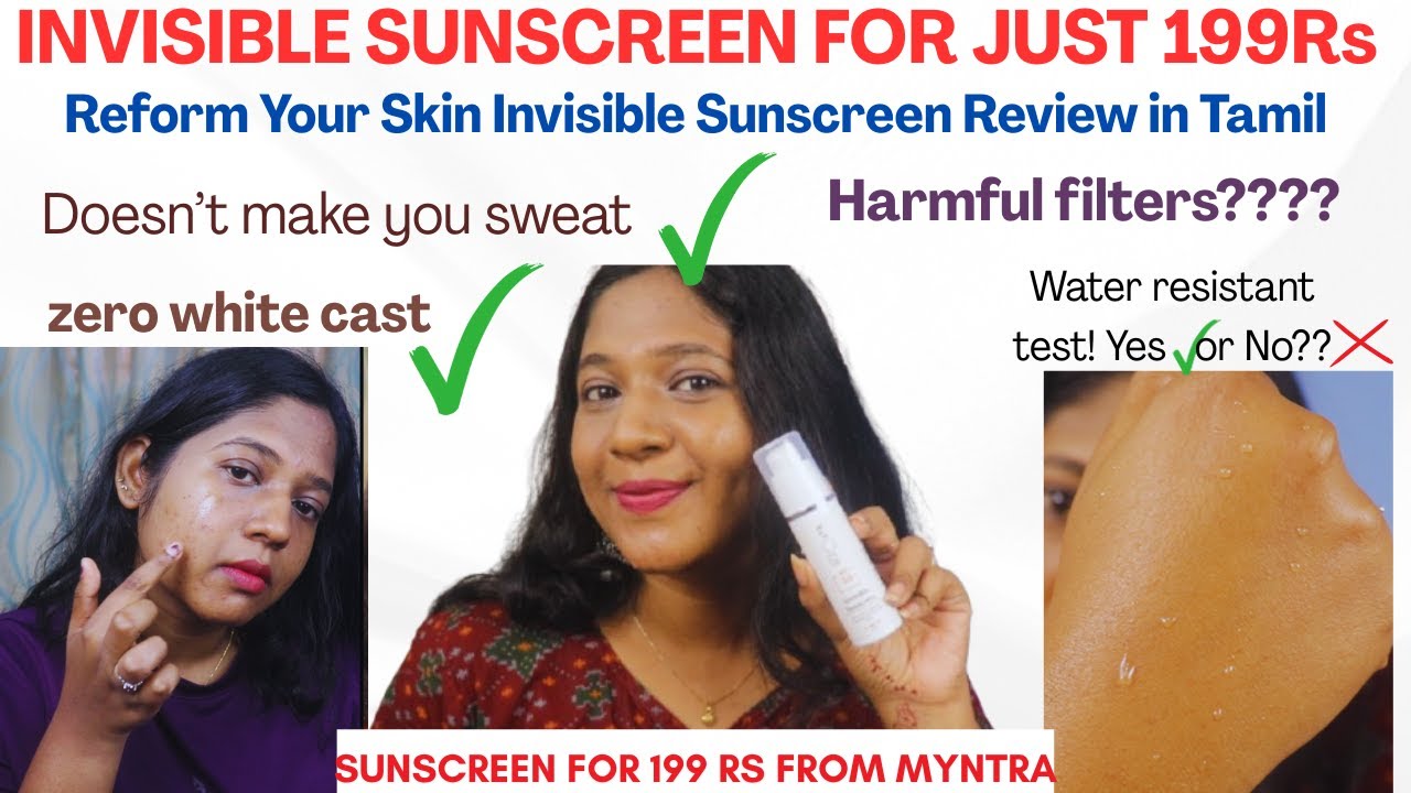 Reform Your Skin Invisible Sunscreen SPF 50 PA+++ Review | Beauty by Indu - Tamil