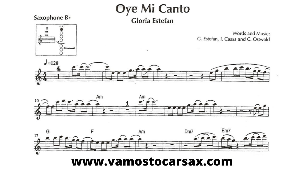OYE MI CANTO [tenor sax] GLORIA ESTEFAN