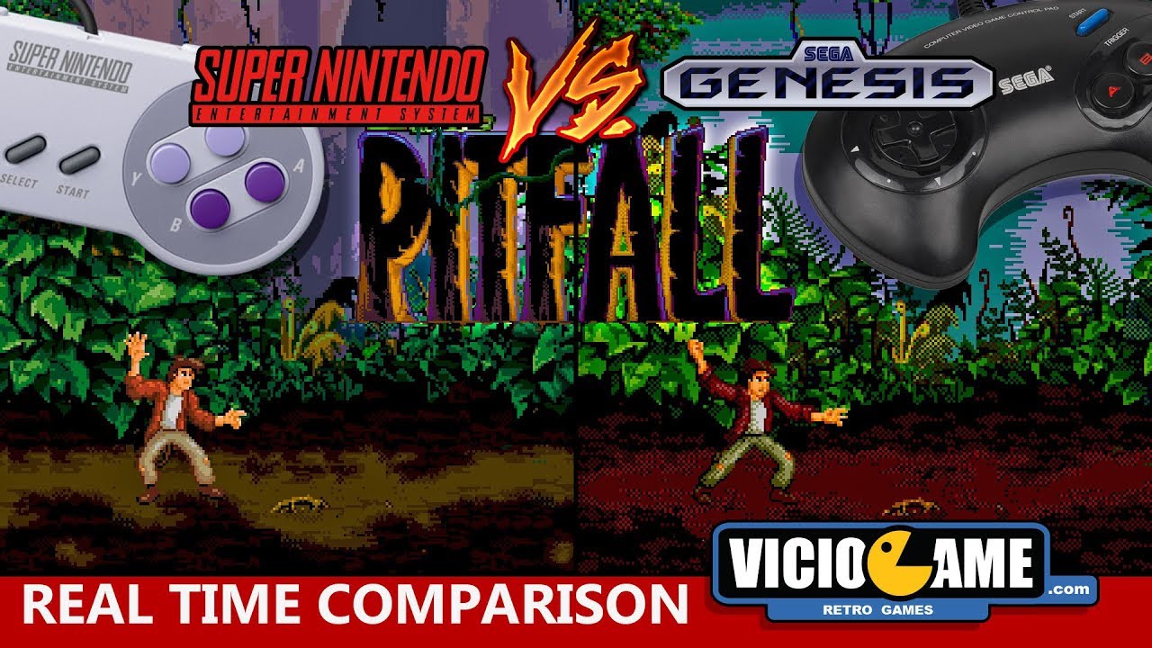 🎮 Pitfall (SNES Vs Mega Drive) Real Time Comparison