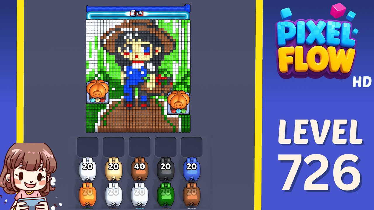 Pixel Flow Level 726 Solution Walkthrough