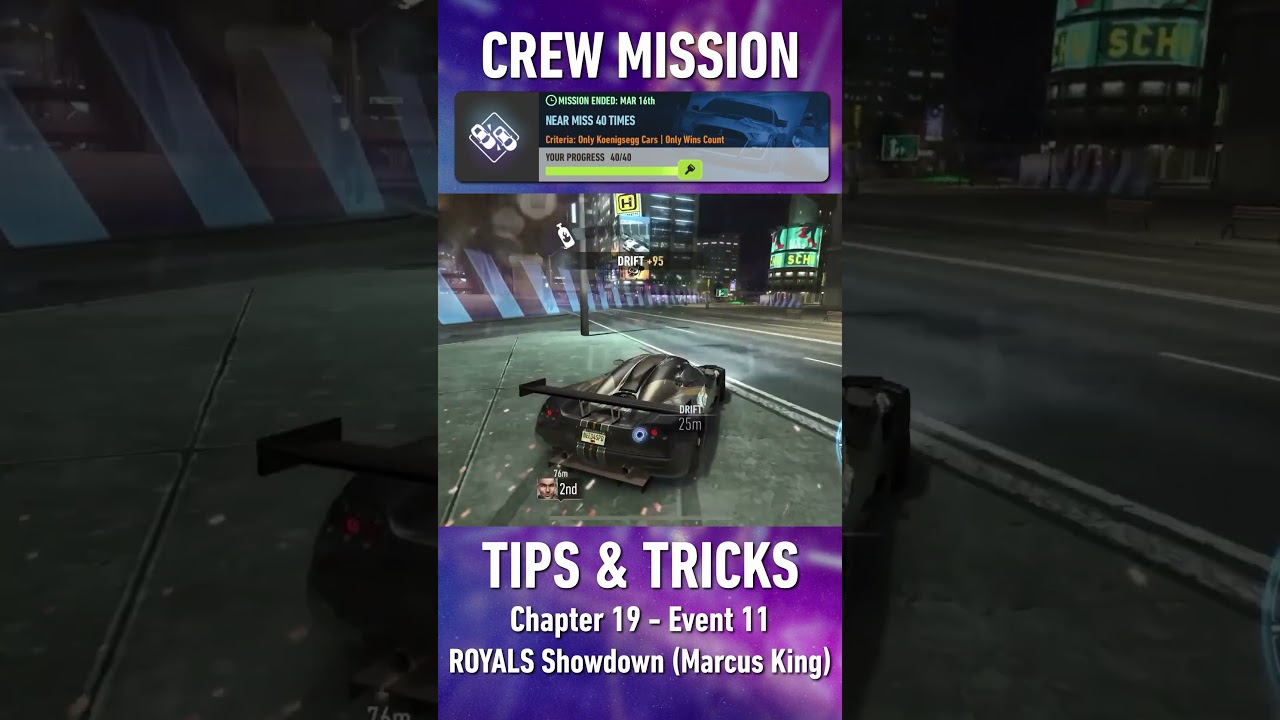 Near Miss 40 Times - Only Koenigsegg Cars | Need For Speed No Limits Crew Mission Tips & Tricks #CCX