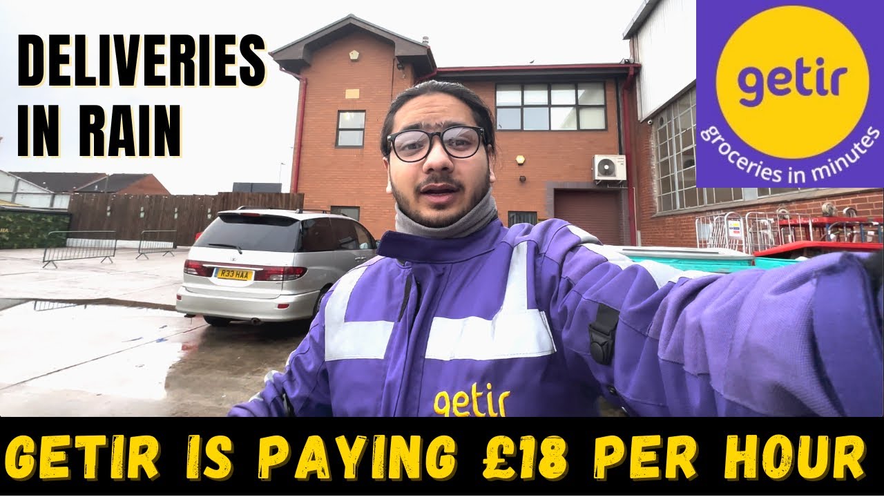 Doing Job In Rainy Weather | Getir Delivery Job | Pakistani Student In UK 🇬🇧 #getir #deliveryjobs