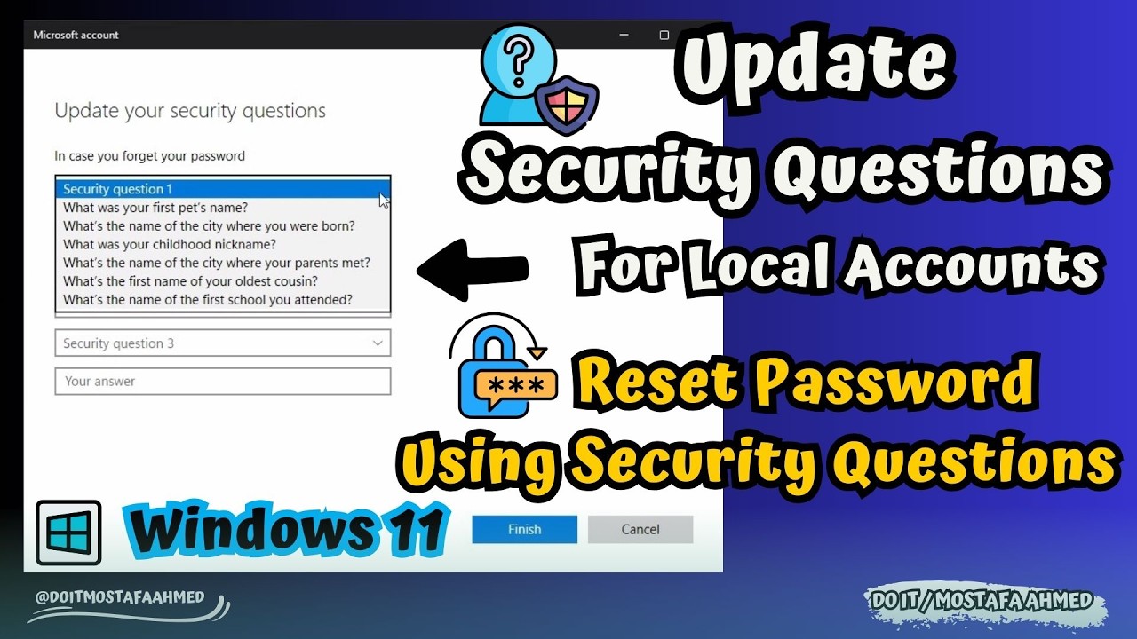 Update Security Questions on Local Account | Windows 11 Step-by-Step