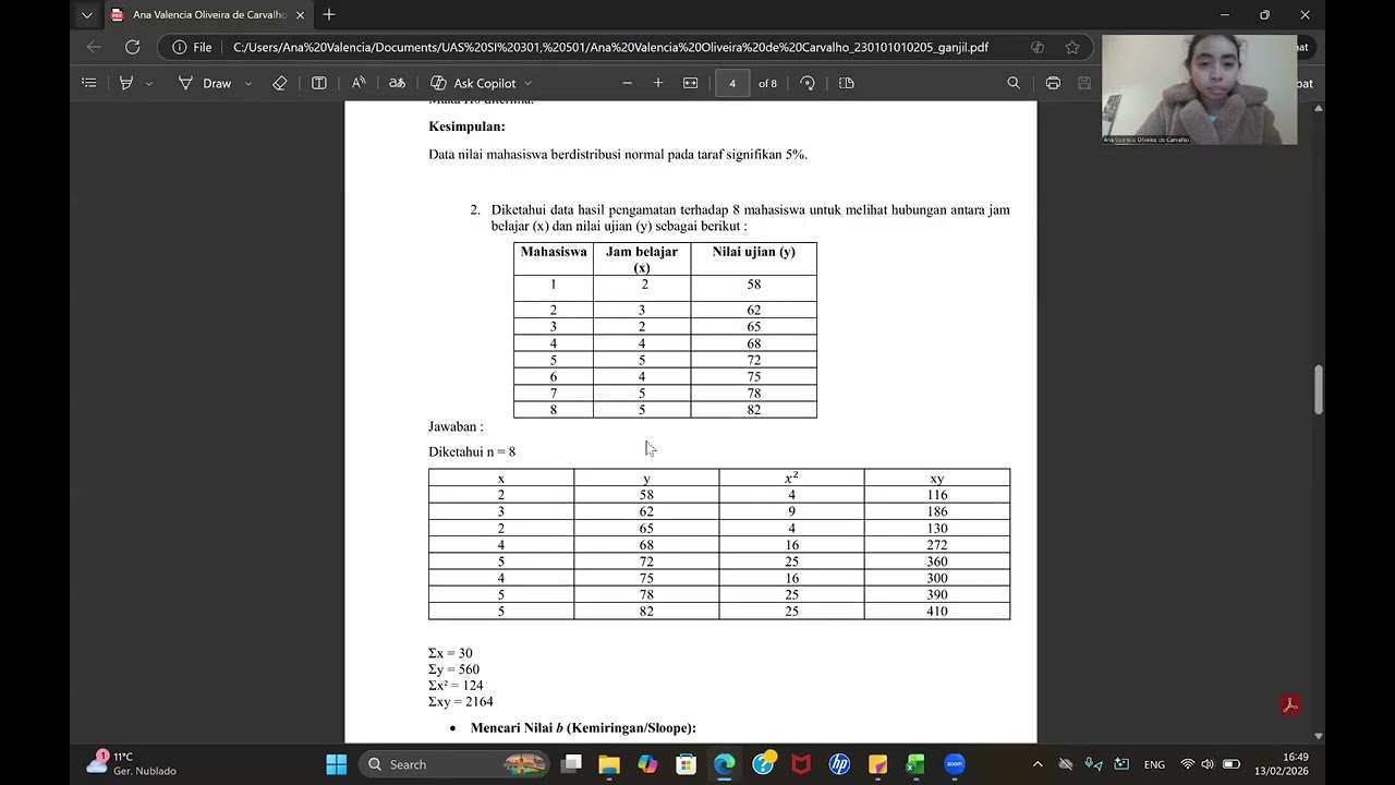 Ana Valencia Oliveira de Carvalho_UAS_Statistika dan Probabilitas