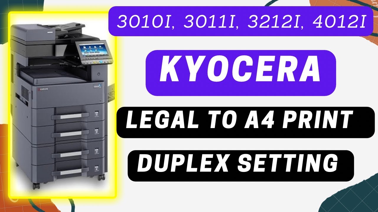 Kyocera 3010i, 3011i, 3212i legal Duplex print ko sidha kaise print kare orientation change