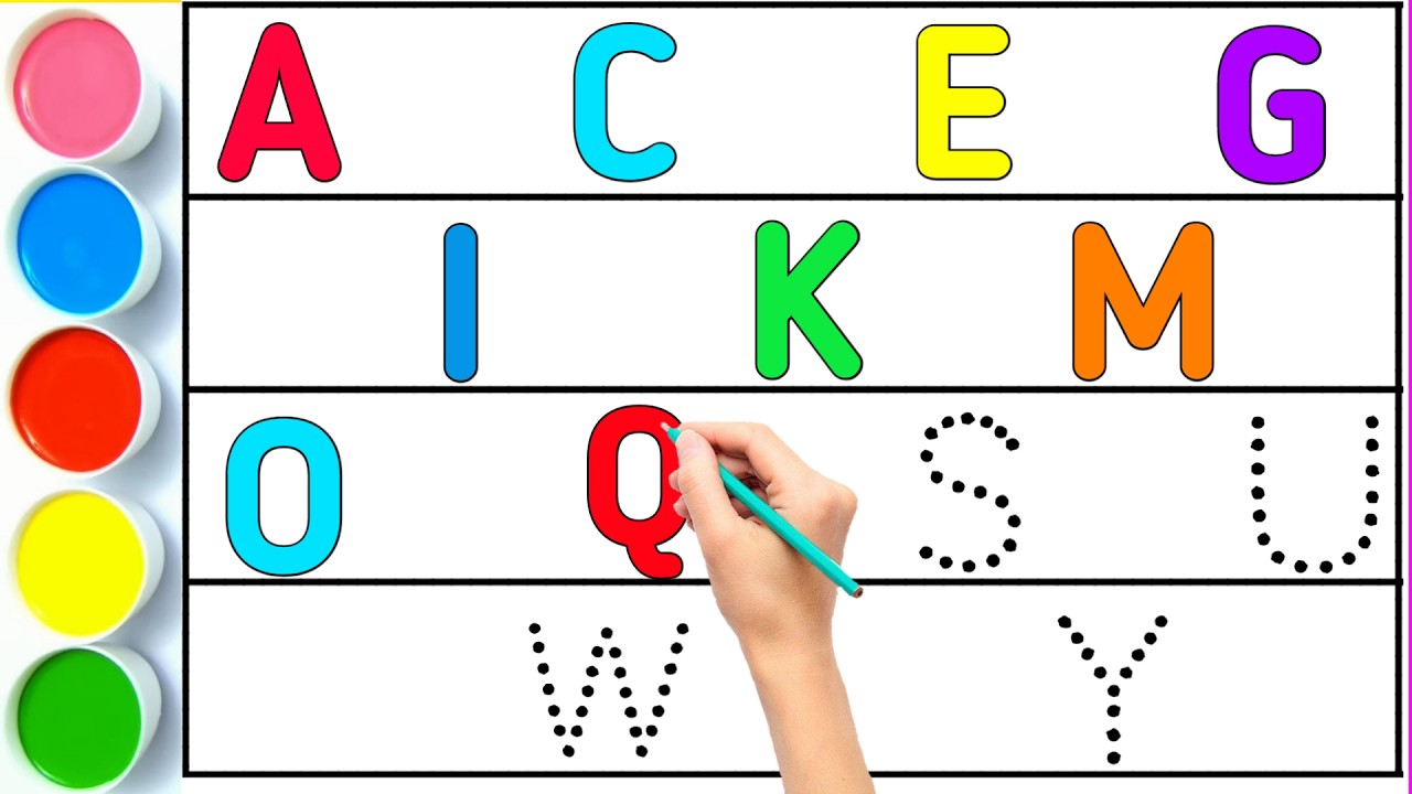 💃 A-Z Alphabet Tracing & Coloring Fun | a for apple |  ABCD Song | ABC Phonics Sound | Kids Learning