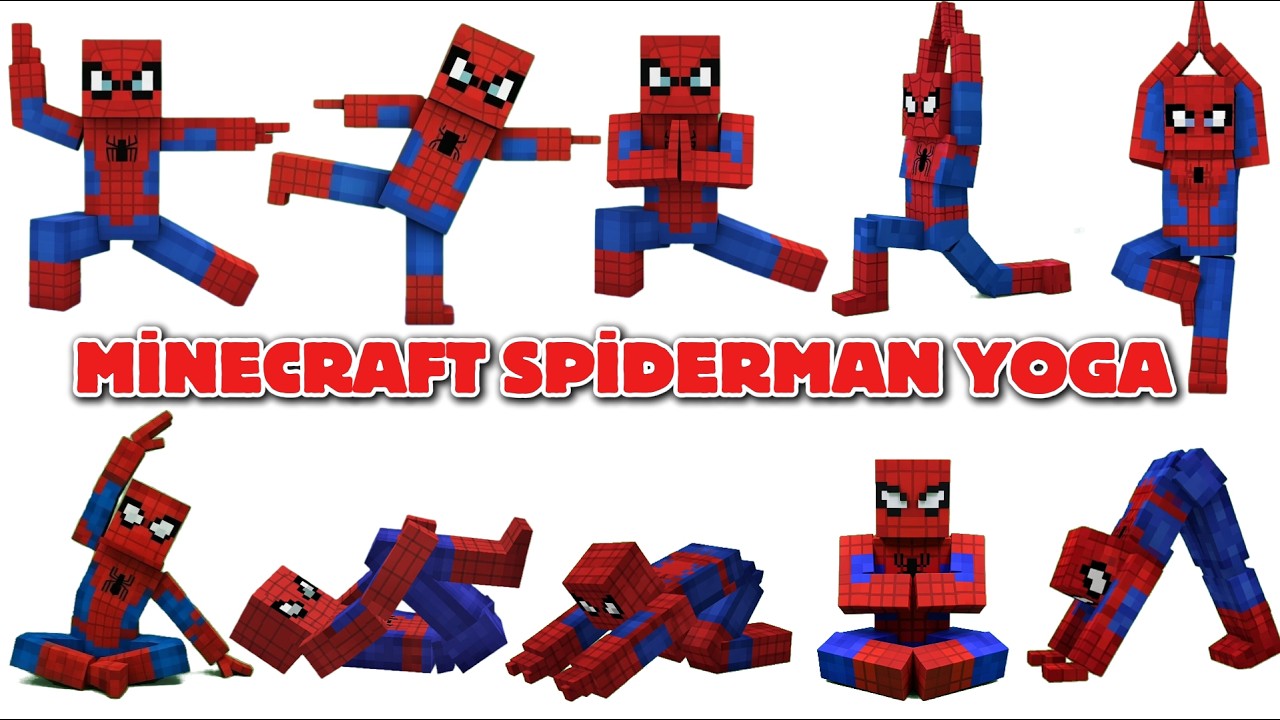 Minecraft Spider-Man Yoga for Kids | Fun Superhero Yoga Pose Adventure! 🕷️💎