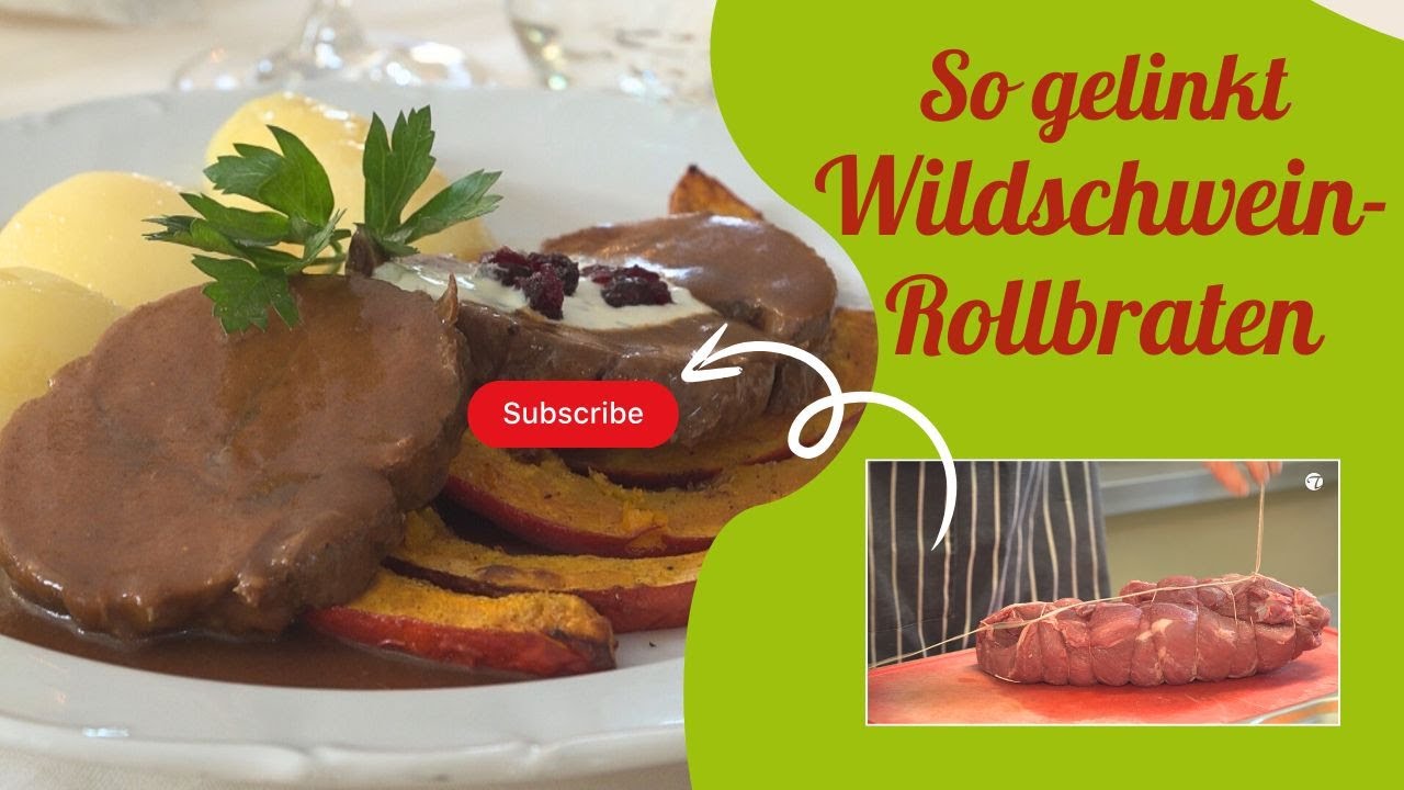 Saftiger Wildschwein-Rollbraten mit kräftiger Bratensoße (Rezept vom Meisterkoch) #rezept #cooking