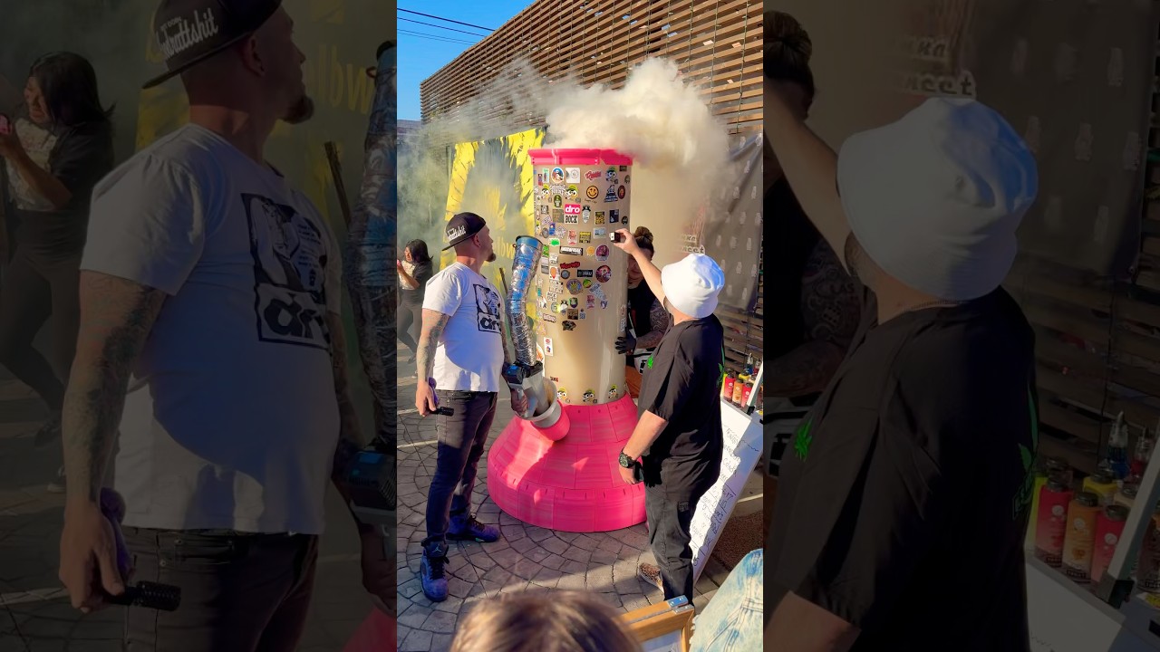 Would you hit this humongous bong? - Huge bong at Kushstock in Los Angeles California #420 #LA
