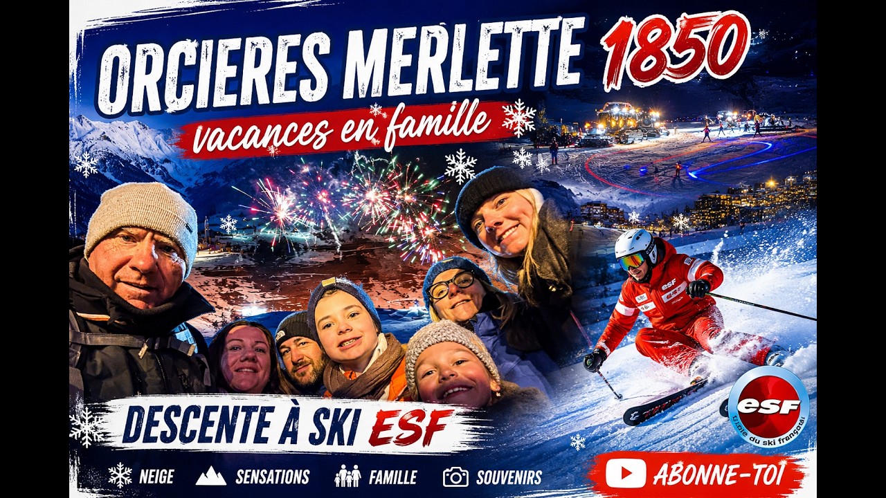 orcières merlette  descente aux flambeaux ESF