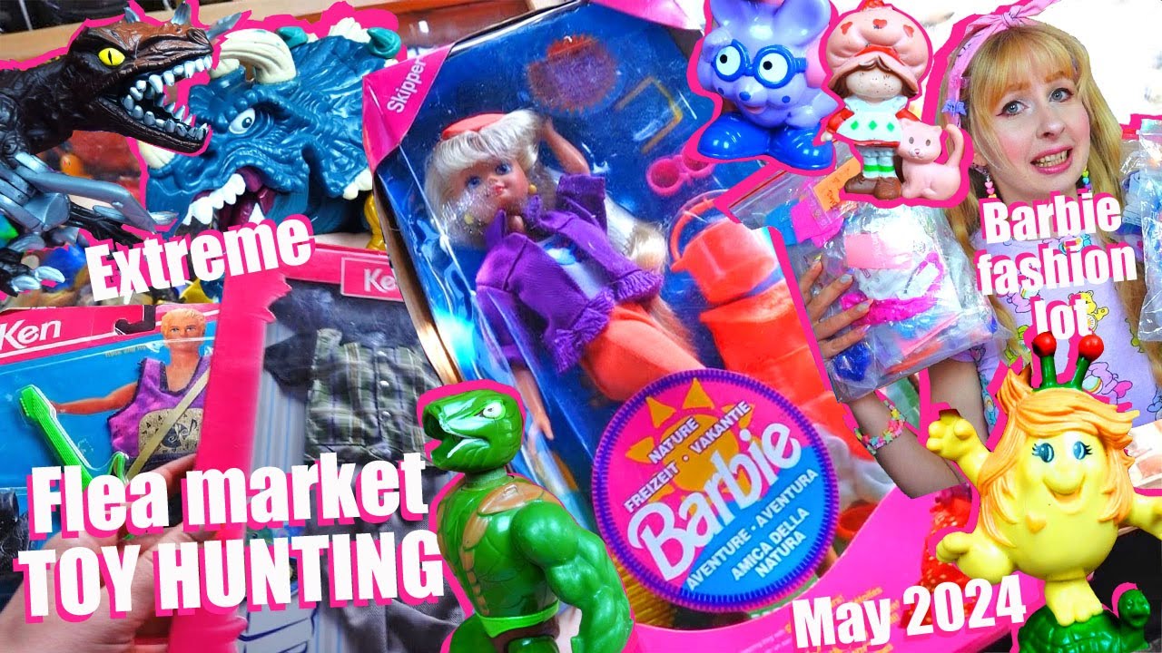 Flea market vintage TOY HUNTING - 90s Barbie, Barbie fashion, Action figures, MotU, 80s mini figures