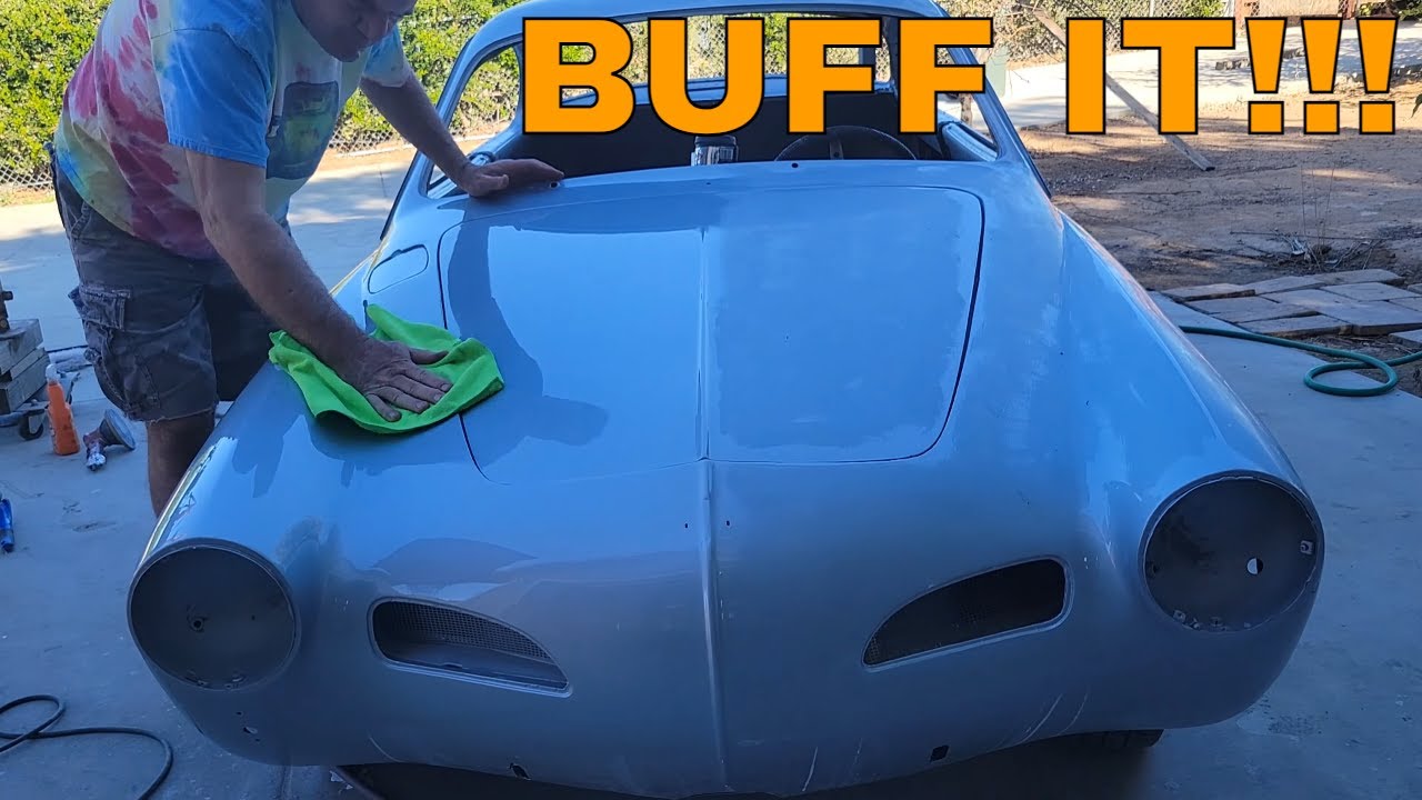 Buffing the 1968 VW Karmann Ghia color sand and buff 4 full restoration full build
