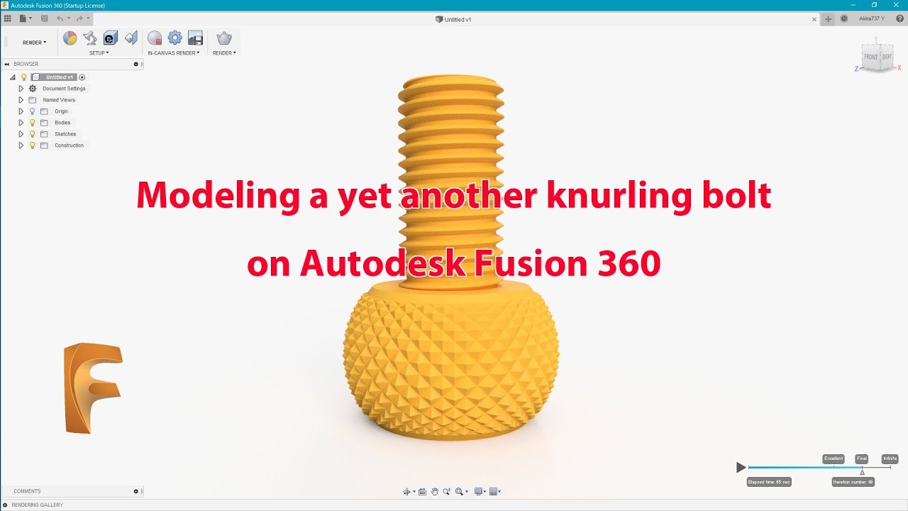 Modeling a yet another knurling bolt on Autodesk Fusion 360