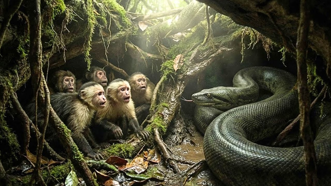Trapped in the Nest! Primates vs Titanoboa: The Impossible Escape