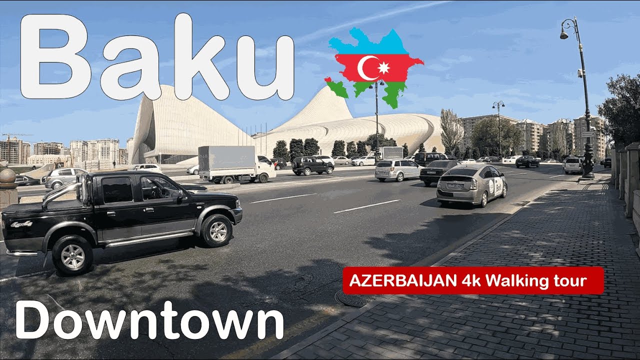 Baku | city centre | Summer walking tours in 4k 60 fps #baku #azerbaijan