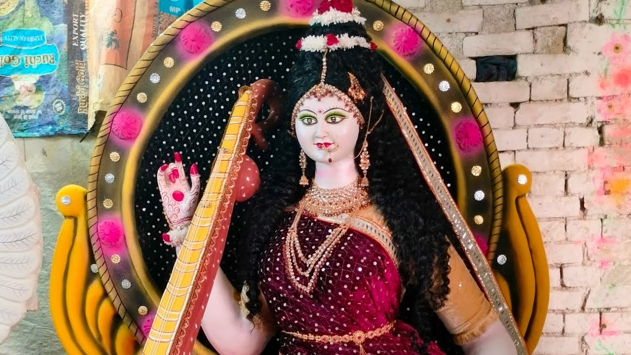 How to make saraswati idol 2026/saraswati murti making full video #saraswatimurti  #saraswatiidol