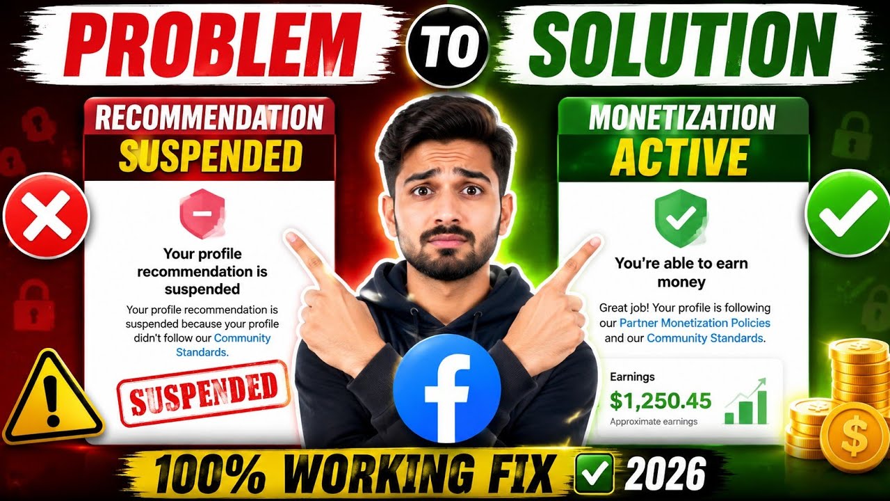 Facebook Profile Recommendation & Monetization Suspended: Problem Solved ✅