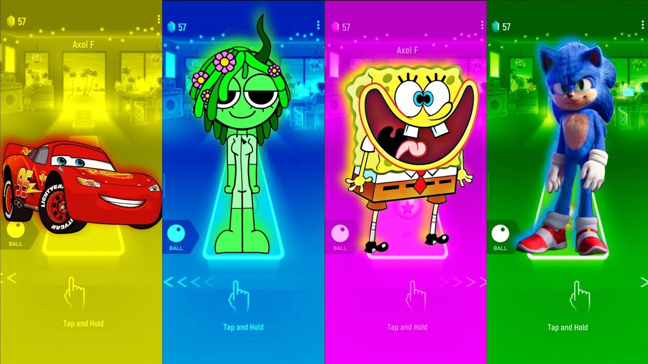 McQueen 🆚 Sprunki 🆚 SpongeBob 🆚 Sonic 🪩 Tiles Hop 