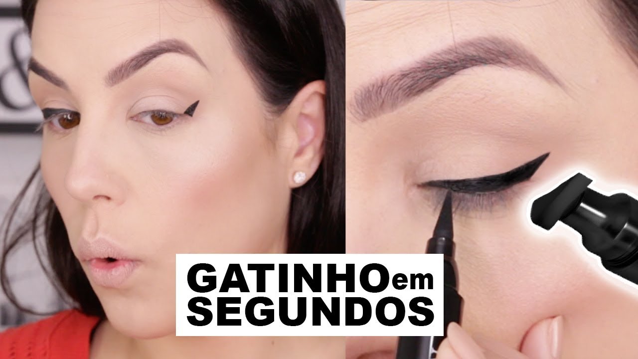 TESTEI CANETA CARIMBO | DELINEADO DE GATINHO MAIS FÁCIL DO MUNDO!