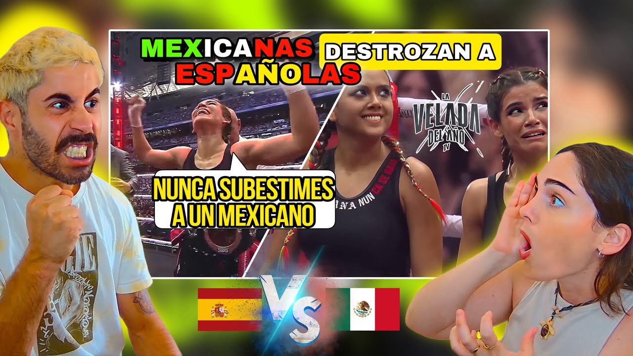MEXICANAS DAN LECCIÓN DE BOXEO A 2 ESPAÑOLAS VELADA DEL AÑO REACCION *ALANA DA LECCIÓN DE RESPETO*