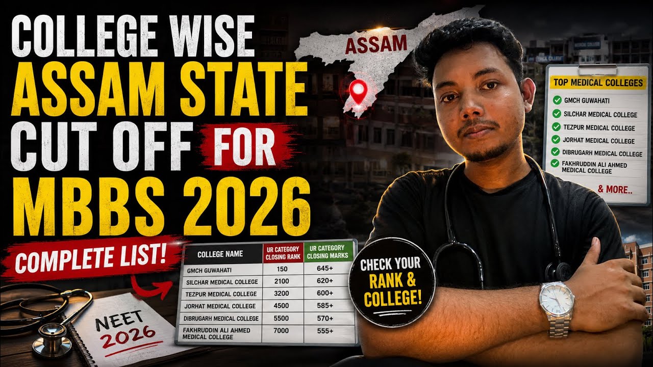 College wise Assam state cut off || mbbs|| neet 2026