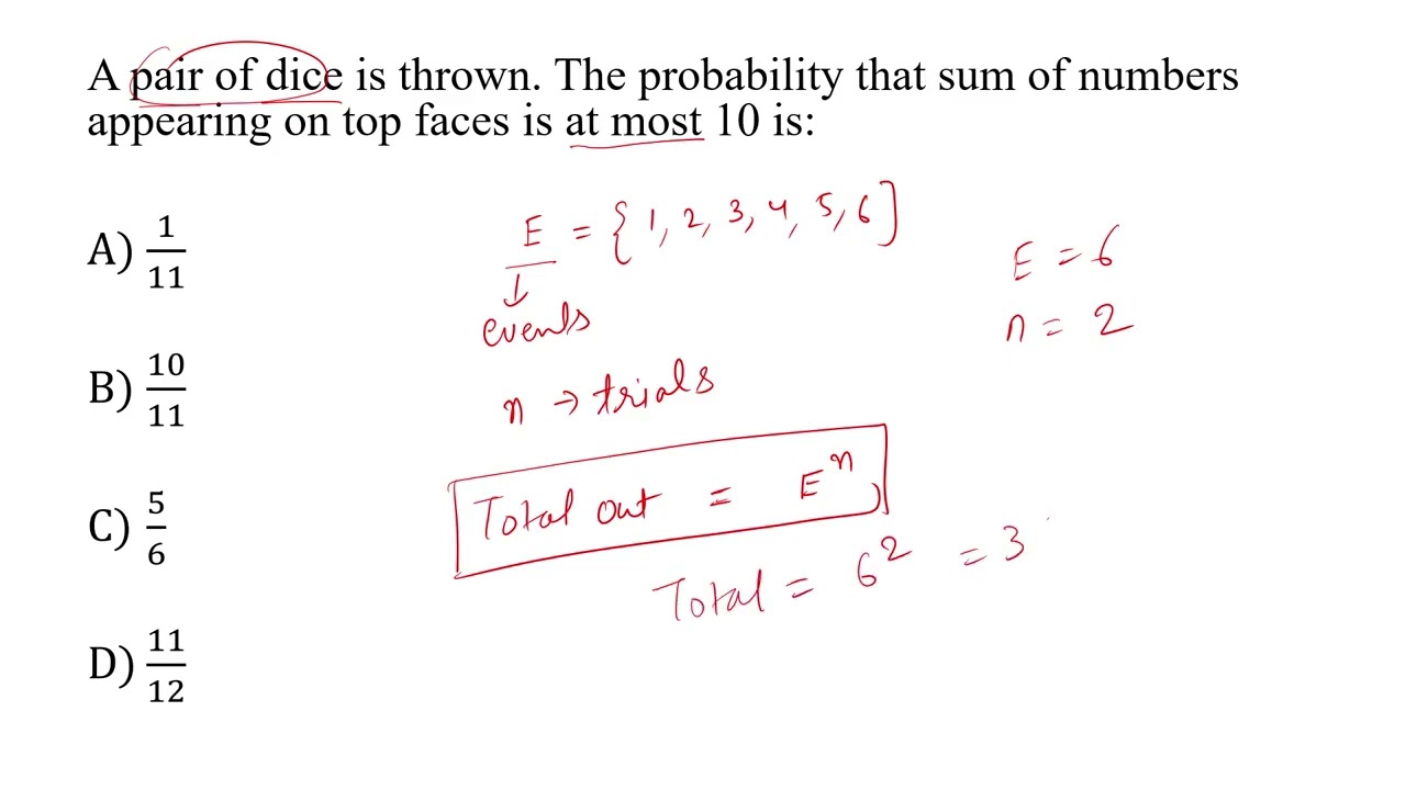 Find the probability of pair of dice thrown #shorts #ytshorts