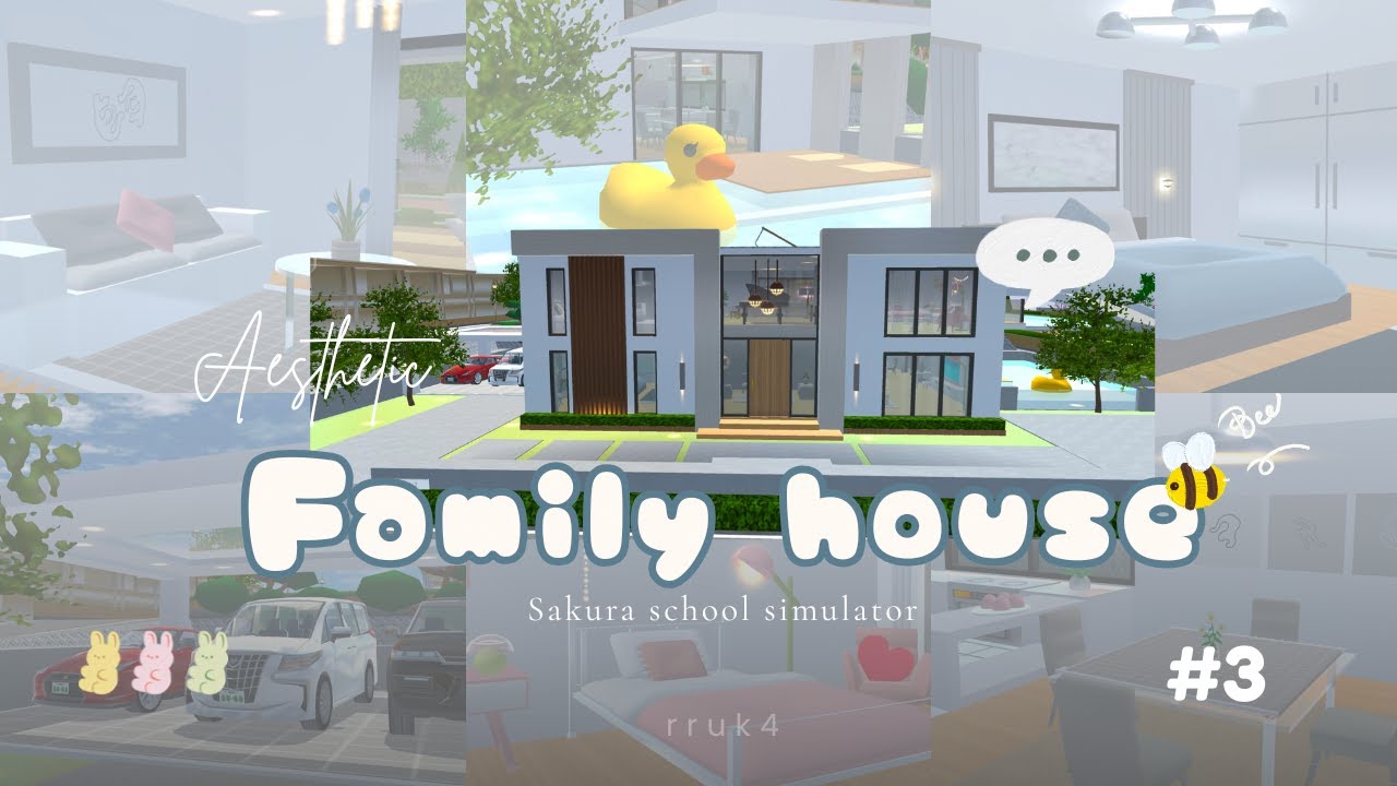 (Save + Edit) Family house 3 kamar Estetik🏡di Sakura School Simulator #3 | 200 Subscriber !!