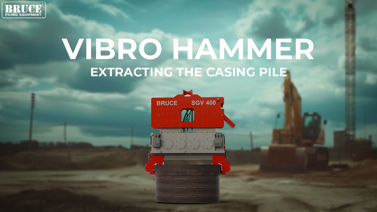 Extracting the Casing Pile | BRUCE VIBRO HAMMER | SGV 400