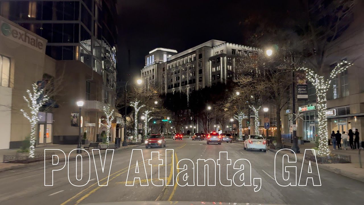 4K 60FPS POV Saturday Night Drive Atlanta, GA 🌃🔥 | Lively City Lights & Festive Vibes