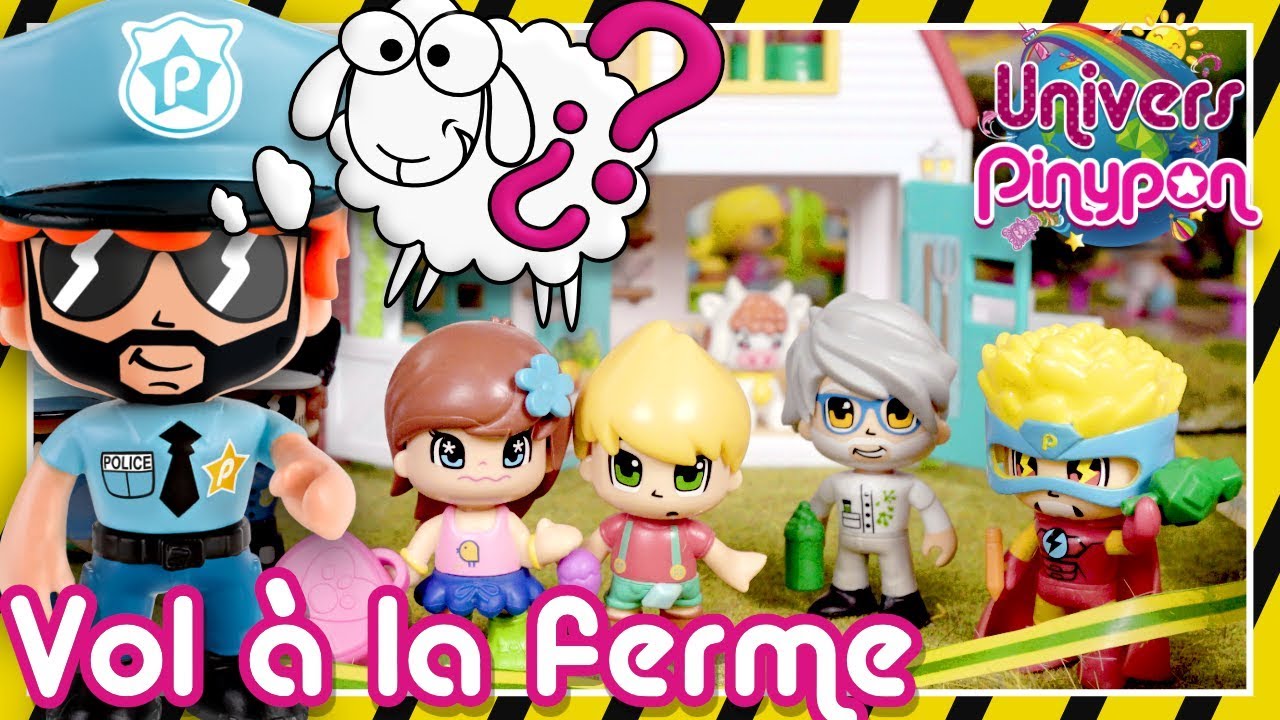 PINYPON ACTION: le super-héros et la police Pinypon enquêtent dans la Ferme Pinypon 👮🐑