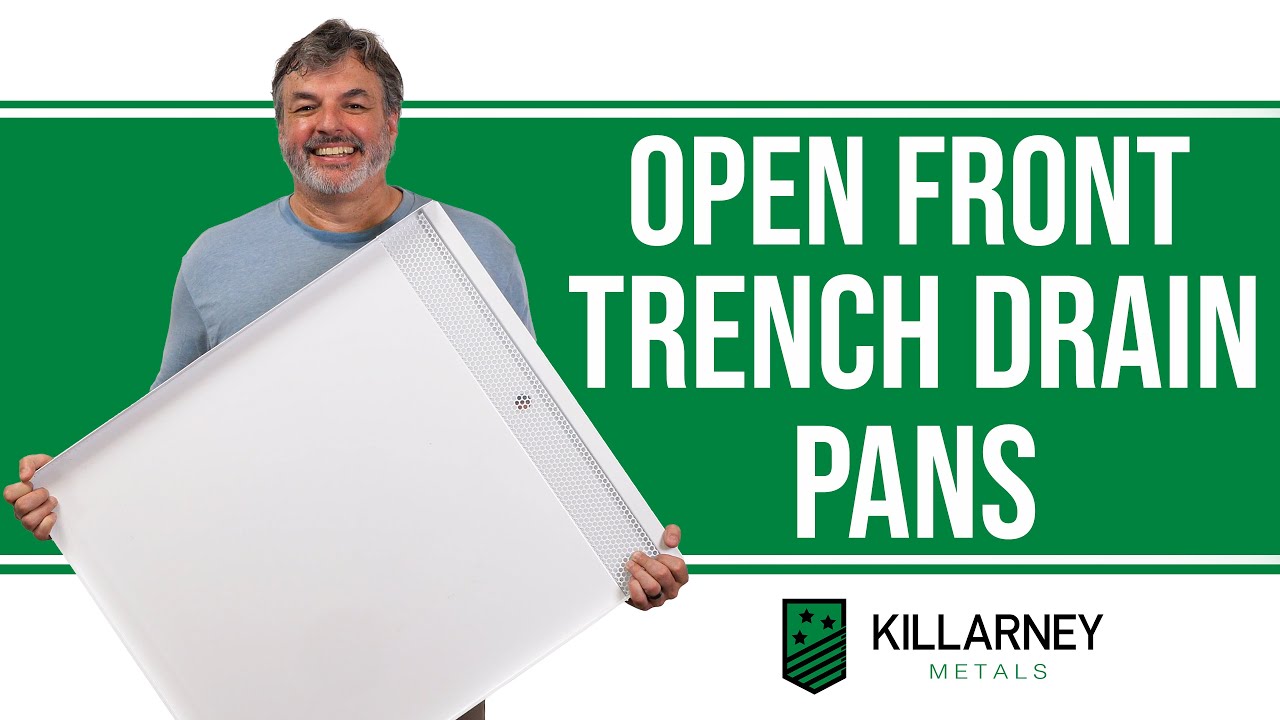 The Open Front Trench Drain Pan for Compact Washing Machines • Killarney Metals