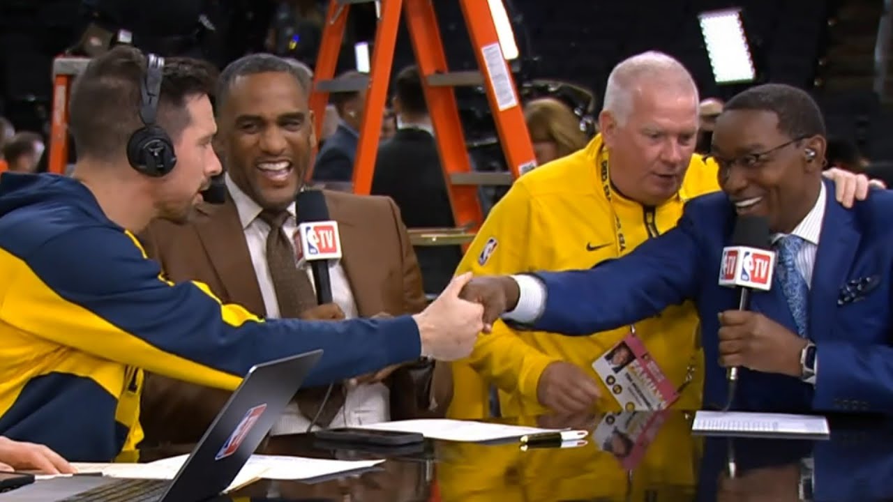 TJ McConnell's Dad hilariously crashes his interview after Game 6 win 😂