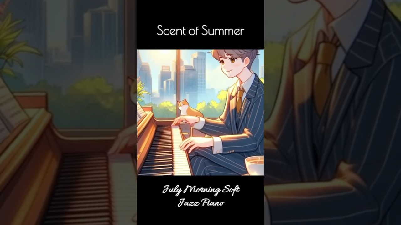 July Morning Soft Jazz Piano:Scent of Summer #playlist  #cafebgm   #chillvibes   #morningvibes