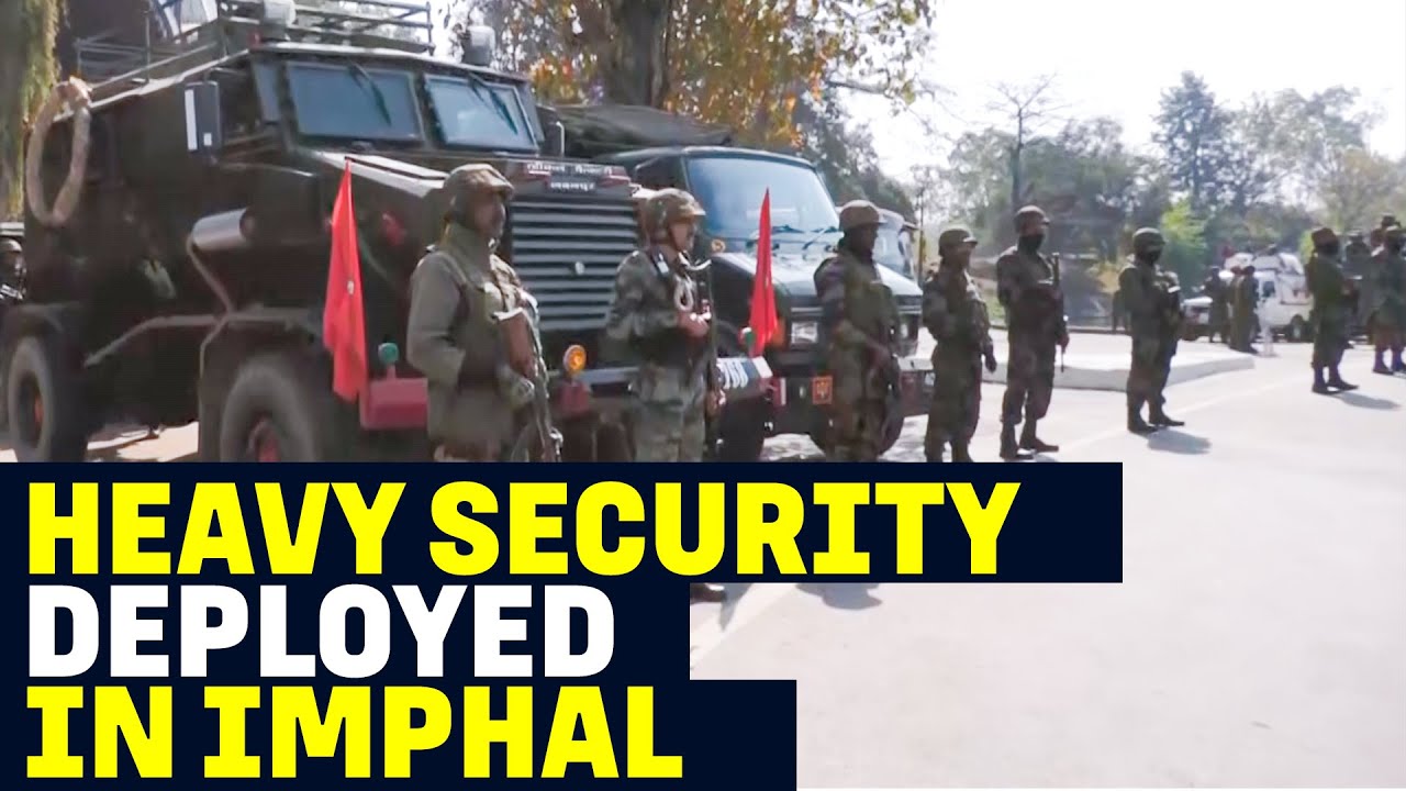Manipur |Heavy security deployed in several parts of imphal post CM Biren singh resignation |BJP