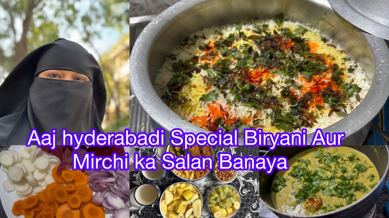 Aaj hyderabadi Special Biryani Aur Mirchi ka Salan Banayi | Hyderabadi House 🏡 Wife’s Route Vlogs 