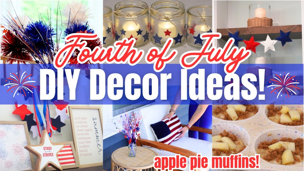 Simple DIY July Fourth Decor! Fourth Of July DIY Decor Ideas! Fourth Of July Decorating!