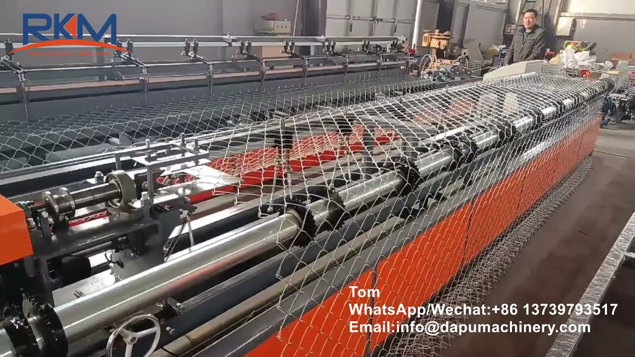 Automatic single wire chain link fence machine 6meters length width