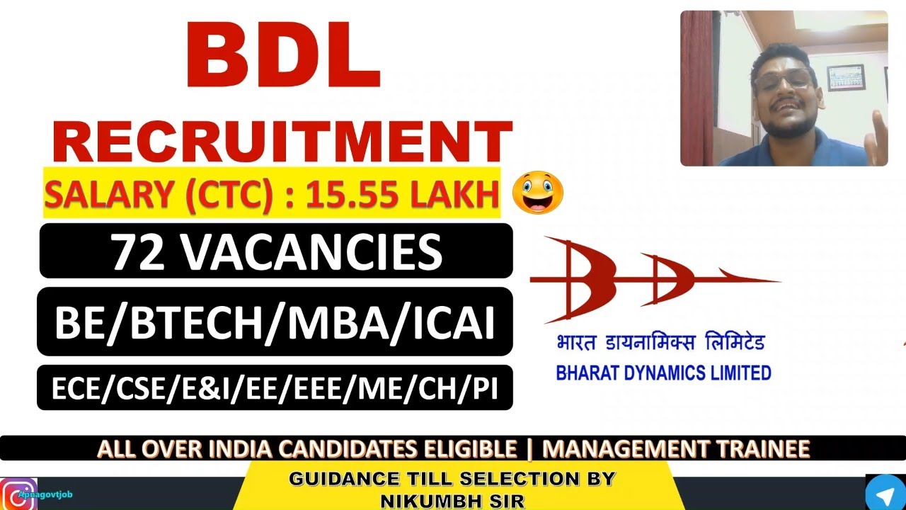 BDL MANAGEMENT TRAINEE RECRUITMENT 2026 | LATEST PSU JOBS WITHOUT GATE EXAM #bdl #job